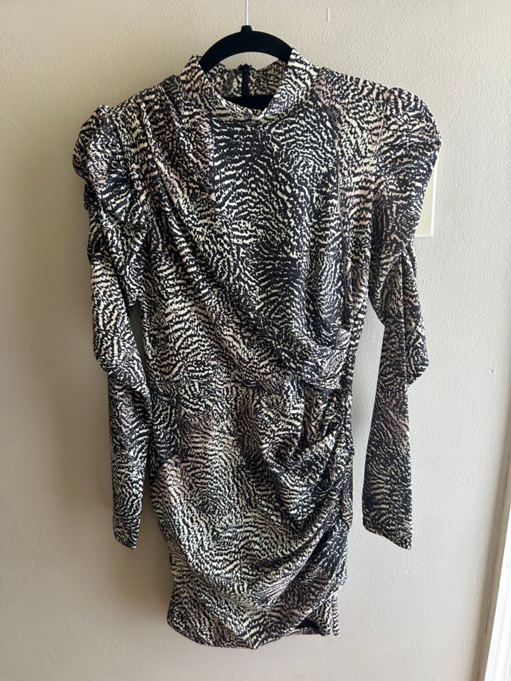 H&M Printed Long Sleeve Mini Dress